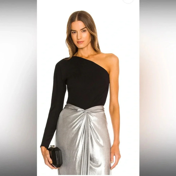 NWT Revolve x Donna Karan Black One Shoulder Top - Picture 1 of 10